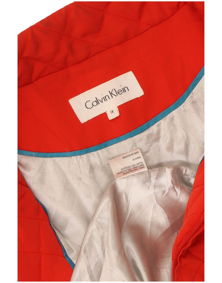 CALVIN KLEIN Quiltet jakke til kvinder UK 18 XL Rød Polyester