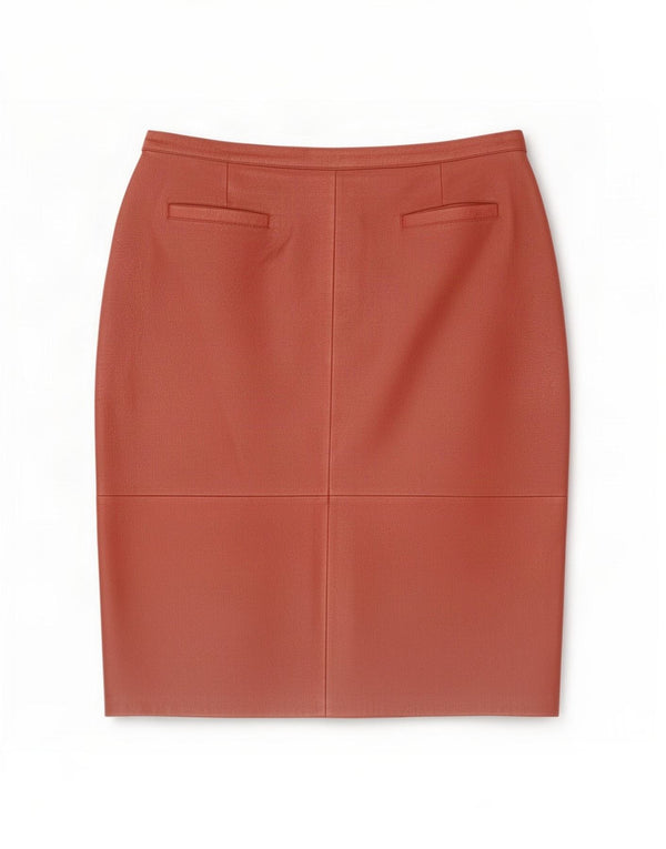 Vintage lædernederdel til kvinder W34 Large Red
