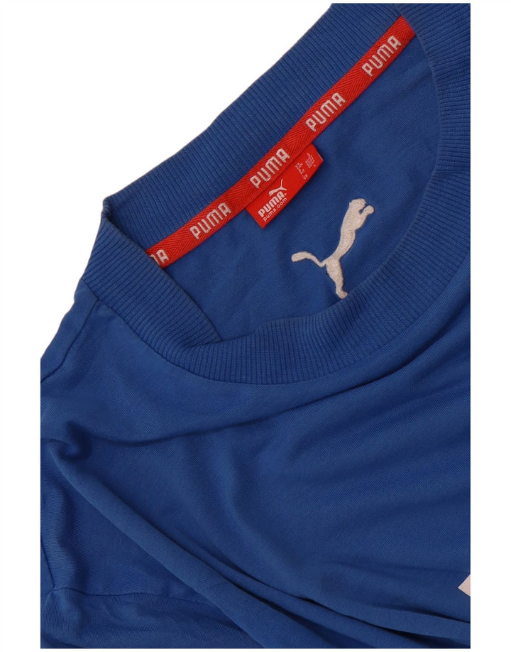 Puma Herre Grafisk T-Shirt Top Stor Blå Bomuld