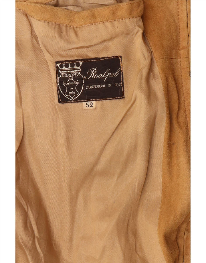 Vintage herre ruskind bomberjakke UK 42 XL brunt læder