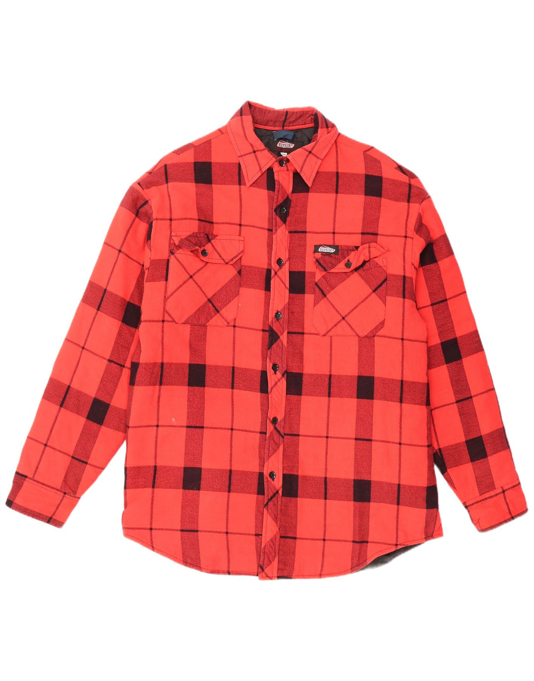 ELYSEE Mens Lumberjack Flanel Shirt Medium Rød Plaid Bomuld