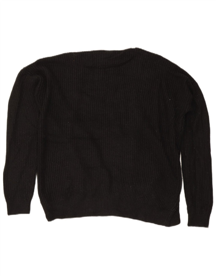 MOSSIMO Womens Oversized Open Cardigan Sweater UK 14 Medium Black Acryl