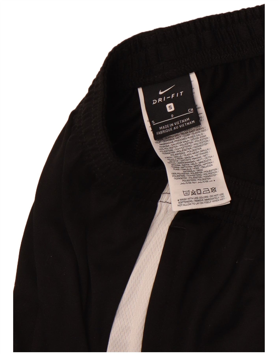 NIKE Dri Fit træningsdragt bukser til mænd Small Black Colourblock Polyester