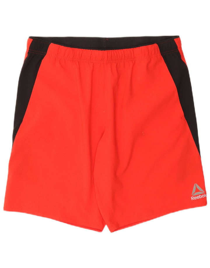 REEBOK Sportsshorts til mænd Large Rød Colourblock Polyester