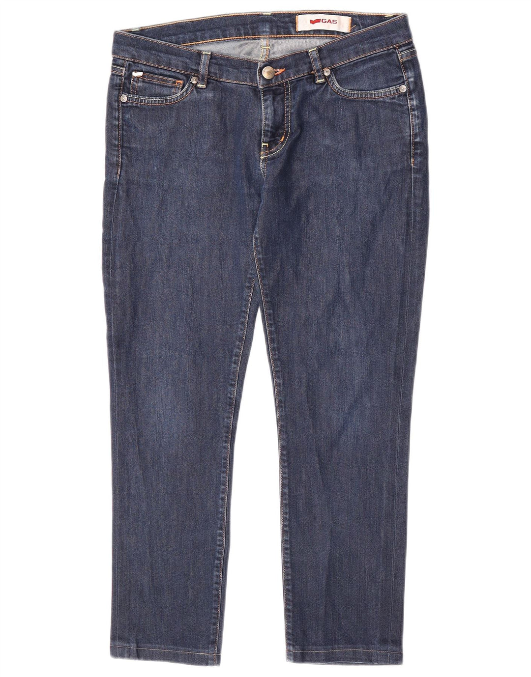 GAS Womens Crop Slim Jeans W29 L24 Blå Bomuld