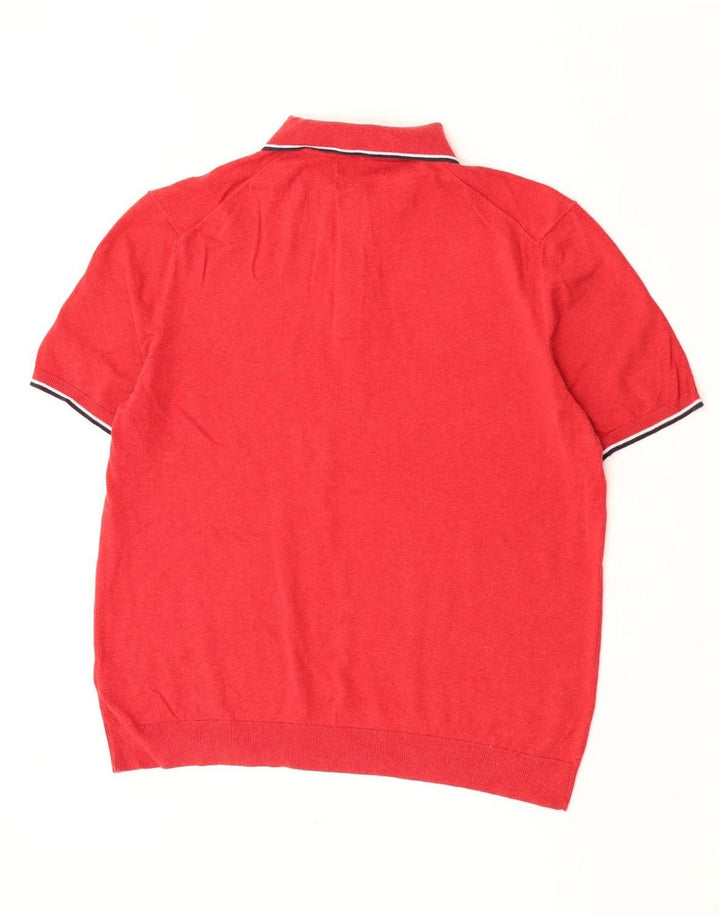 Marks & Spencer Herre Polo Neck Jumper Sweater Stor rød stribet