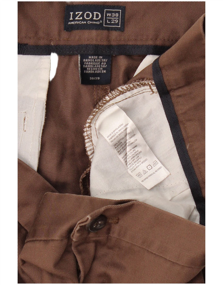 IZOD Lige Chino-bukser til mænd W38 L29 brun bomuld