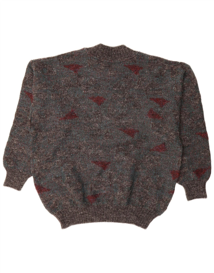 Lambers Dame Turtle Neck Jumper Sweater UK 20 2XL Grå Geometrisk