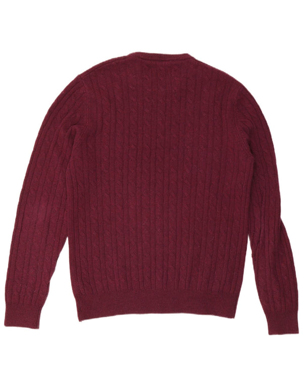 JACK WILLS Herre Crew Neck Jumper Sweater XL Burgundy Wool