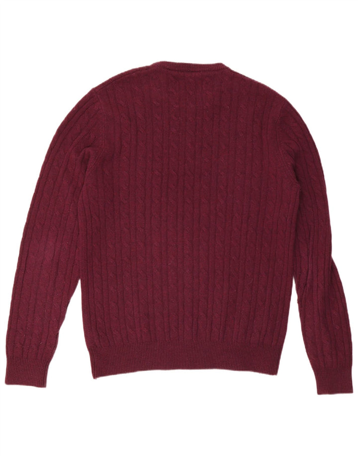 JACK WILLS Herre Crew Neck Jumper Sweater XL Burgundy Wool