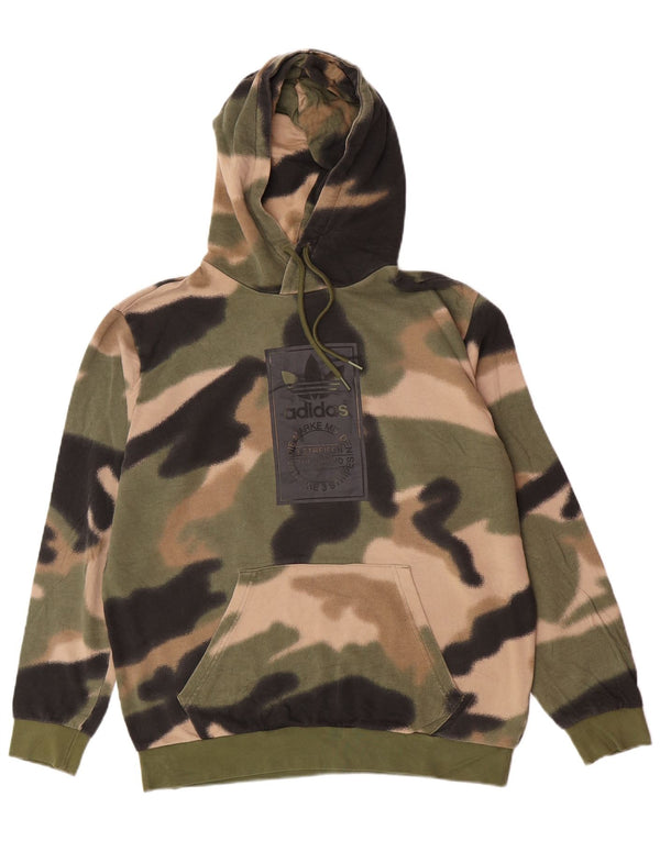 Adidas Herre grafisk hættetrøje Jumper Medium Khaki Camouflage Bomuld