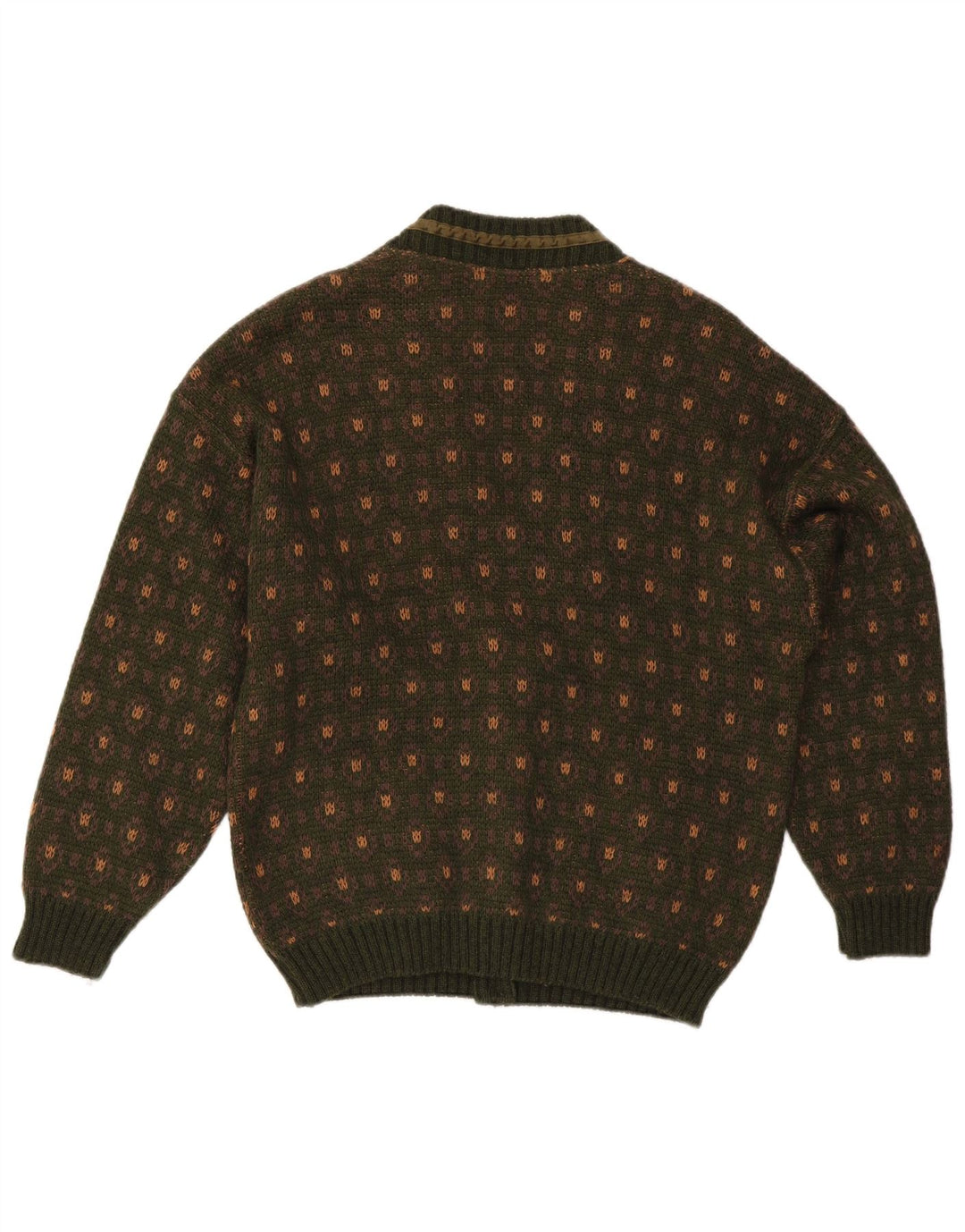 Il Granchio Herre Cardigan Sweater Stor Grøn Geometrisk Akryl
