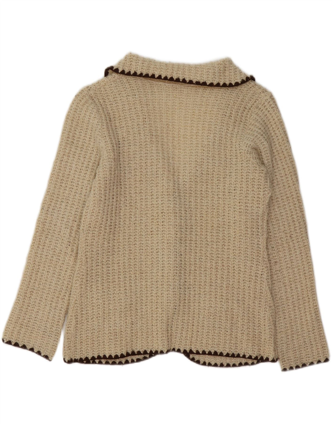 VINTAGE Womens Cardigan Sweater UK 16 Large Off White