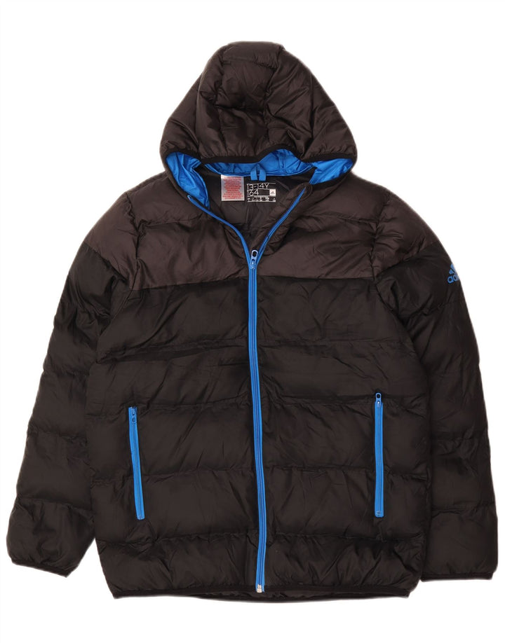 Adidas drenge hættejakke polstret 13-14 år Sort Colourblock Polyester
