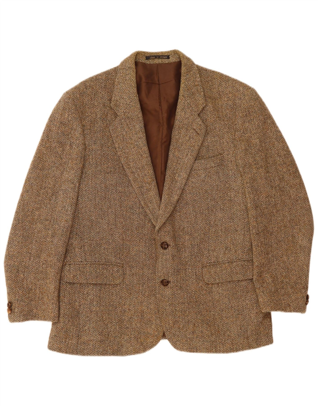 Harris Tweed Herre 2-knaps blazerjakke UK 40 Stor brun uld