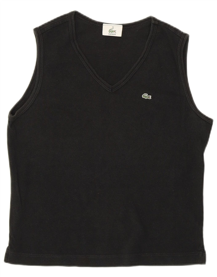 Lacoste Womens Crop Vest Top Størrelse 42 Large Sort