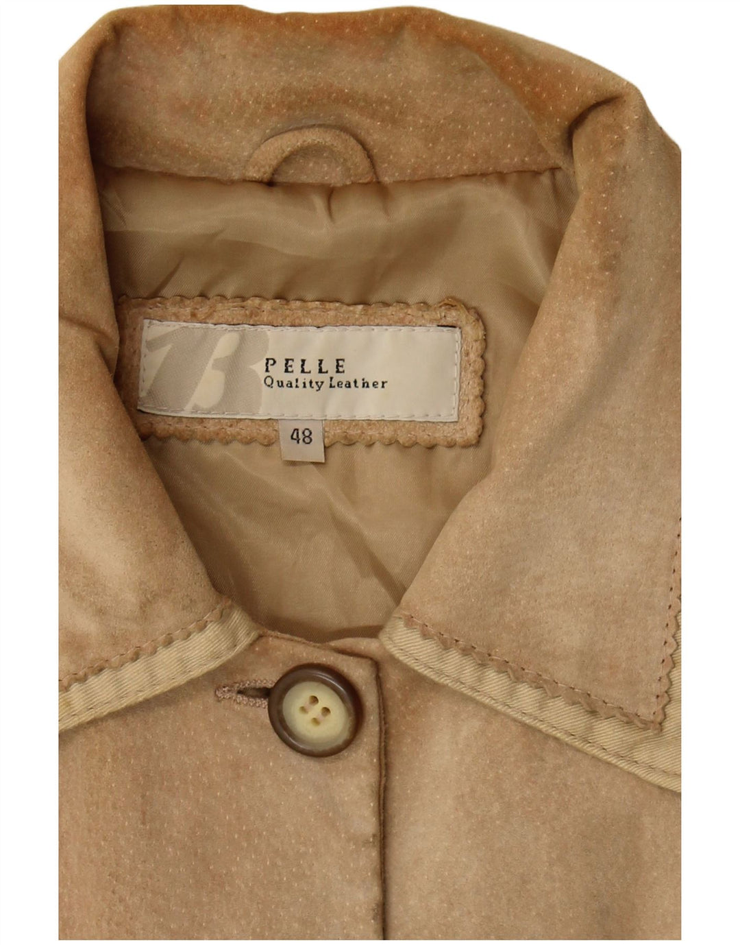 Vintage dame ruskindsjakke IT 48 XL beige læder