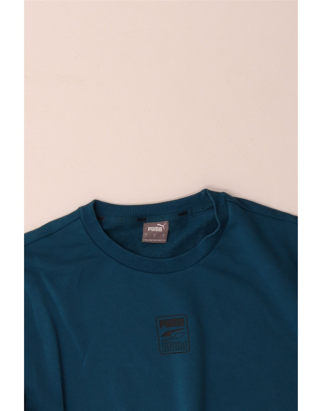 PUMA Sweatshirt-trøje til mænd Large Blue Colourblock Bomuld