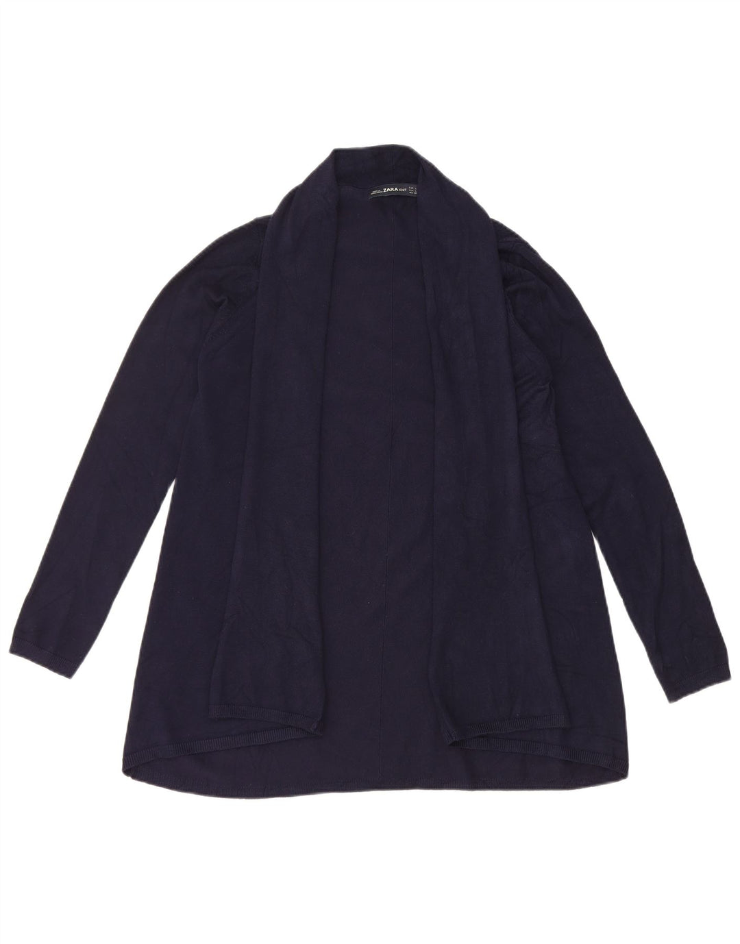 Zara Womens Open Cardigan Sweater UK 14 Large Navy Blue