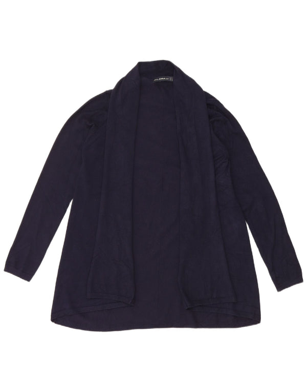 Zara Womens Open Cardigan Sweater UK 14 Large Navy Blue