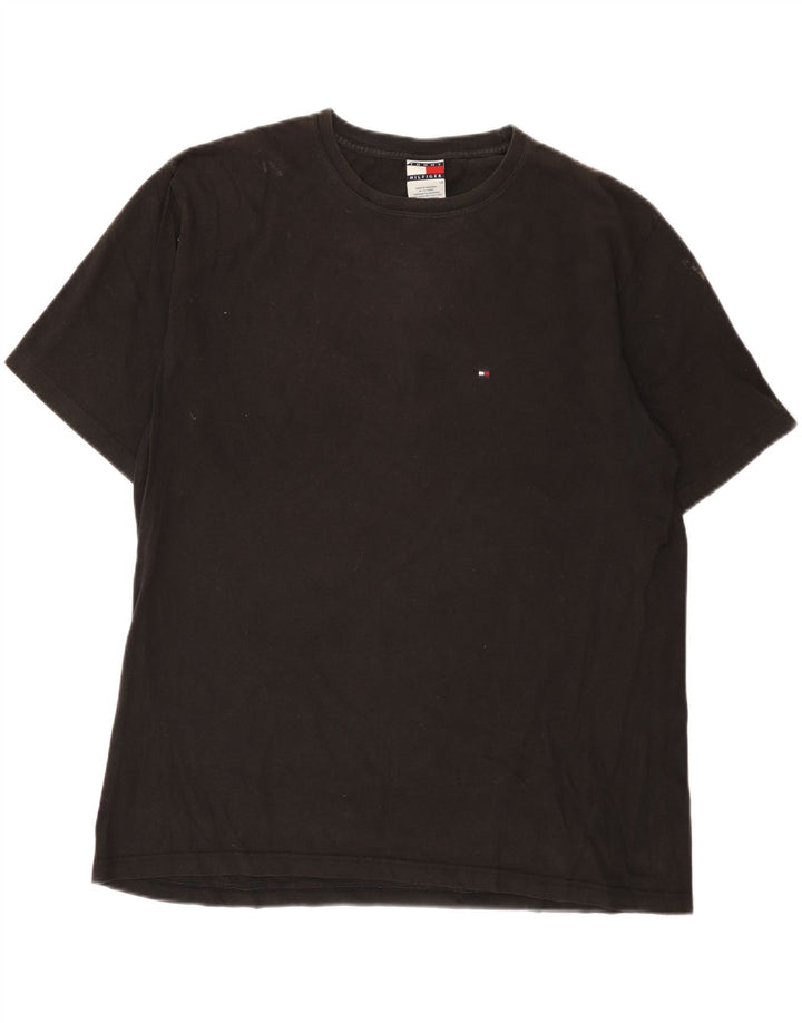 Tommy Hilfiger Herre T-Shirt Top Stor Sort Bomuld