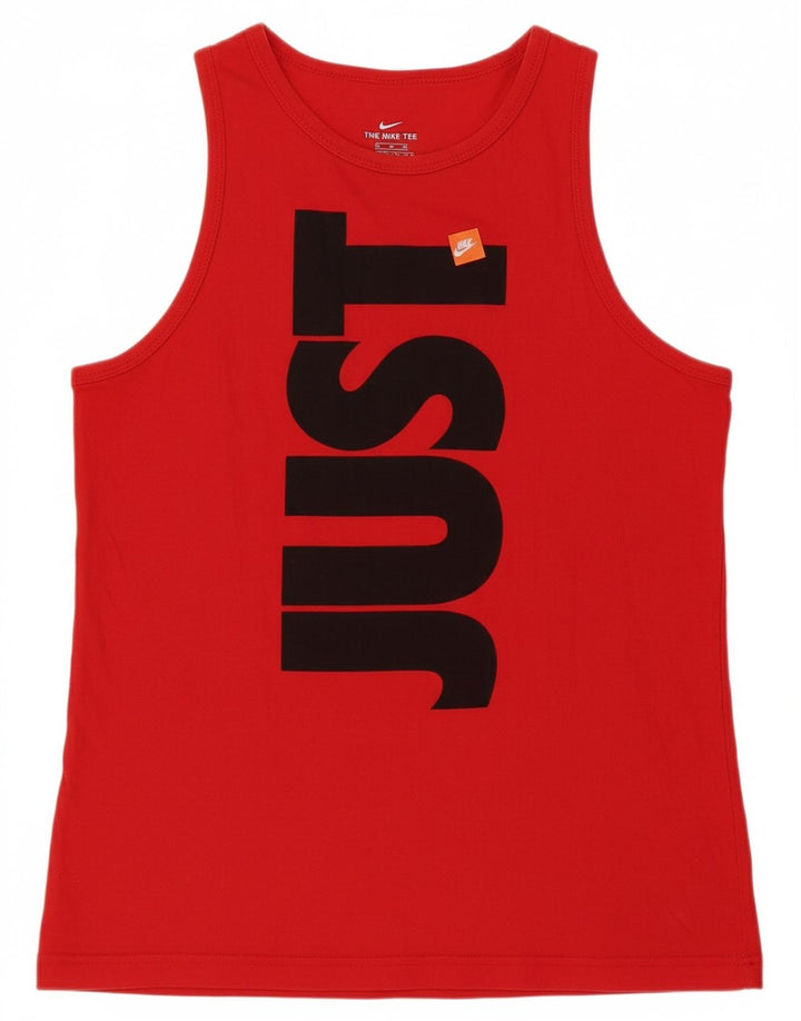NIKE Boys Graphic Vest Top 13-14 Years XL Red Cotton