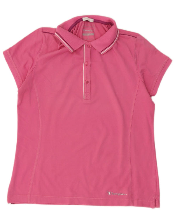 Champion Dame Easy Fit Polo Shirt UK 16 Large Pink