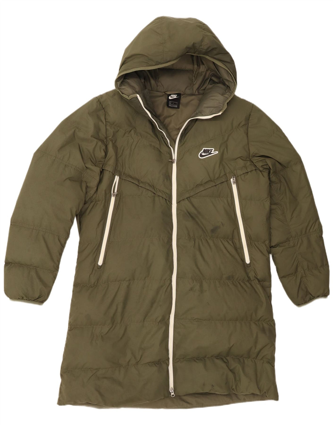 Nike Polstret frakke med hætte til mænd UK 40 Large Khaki Polyester