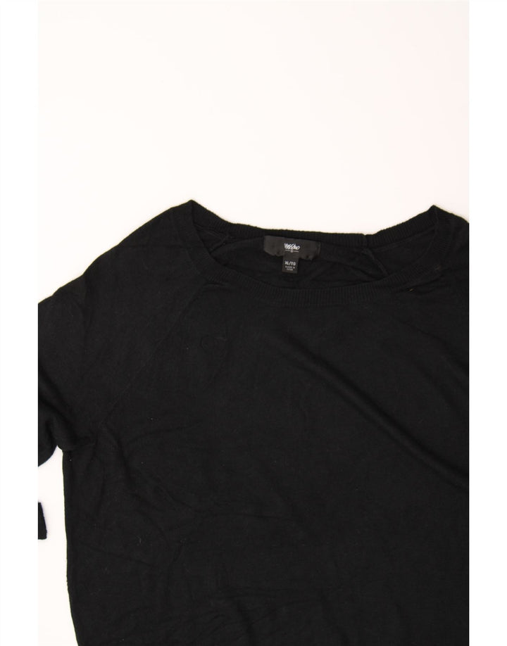 MOSSIMO Womens Boat Neck Jumper Sweater UK 18 XL Black Nylon Vintage Mossimo and Second-Hand Mossimo from Messina Hembry 