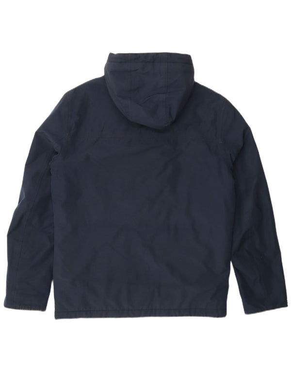 Timberland Herre Hooded Windbreaker Jacket UK 36 Small Navy Blue Polyester