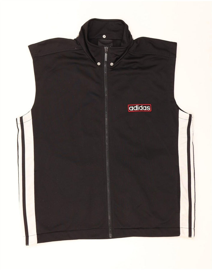 Adidas Herre grafisk træningsdragt Topjakke UK 40/42 Medium Sort Colourblock
