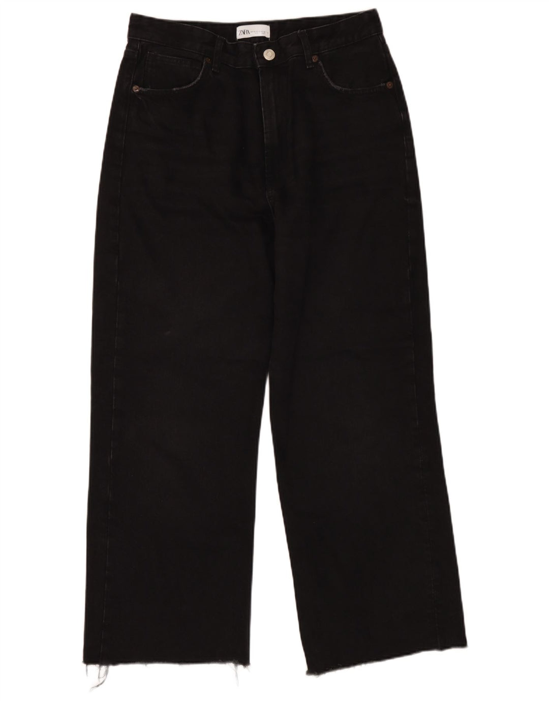 Zara Dame Løse Jeans EU 42 Large W32 L28 Sort