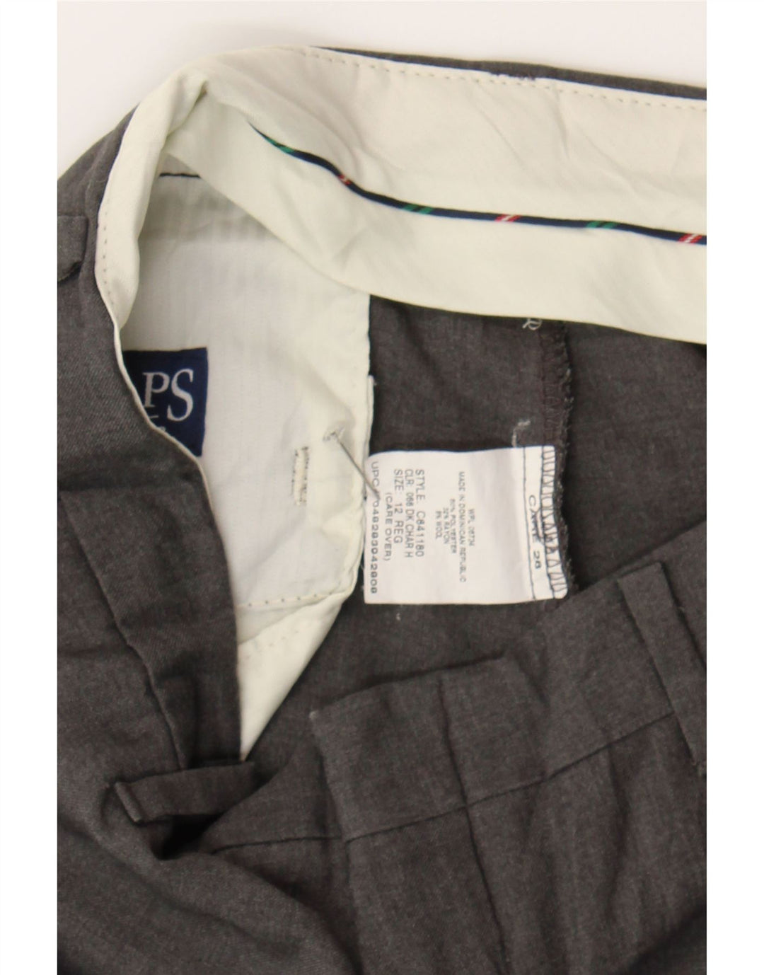 CHAPS Boys Straight Chino Trousers 11-12 Years W26 L27 Grey Polyester Vintage Chaps and Second-Hand Chaps from Messina Hembry 