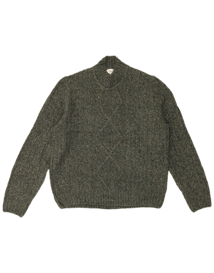 Marks & Spencer Herre Turtle Neck Jumper Sweater Stor Khaki Akryl