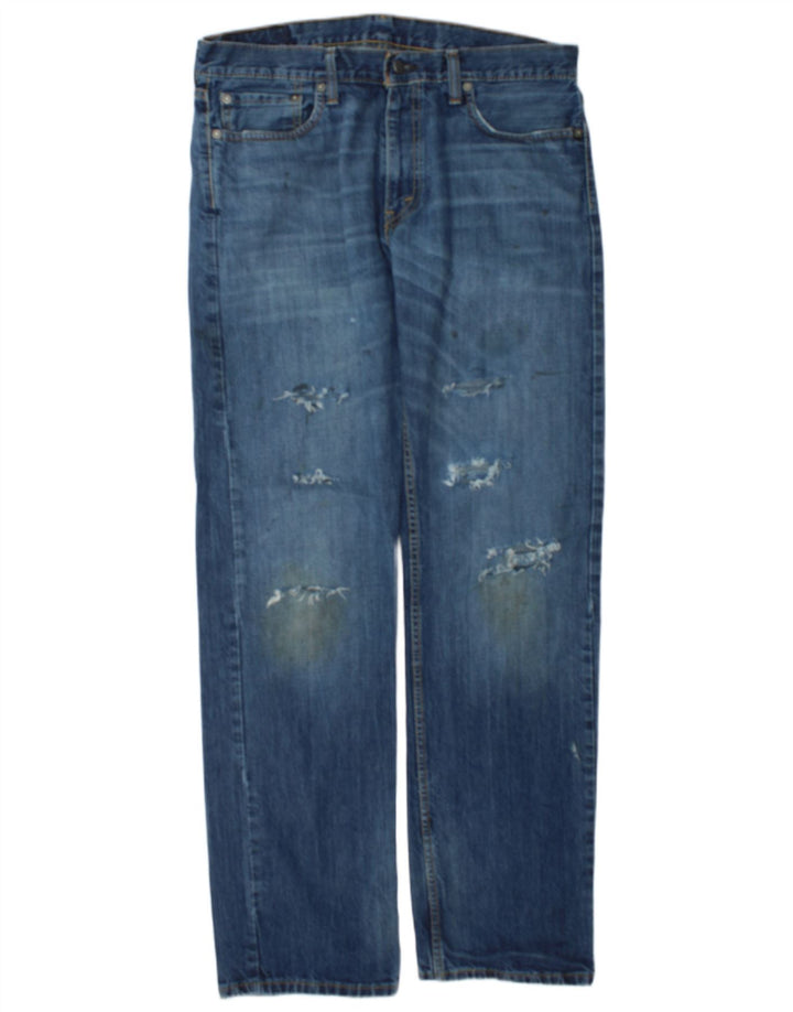 Levi's Herre 511 Distressed Slim Jeans W34 L34 Blå Bomuld