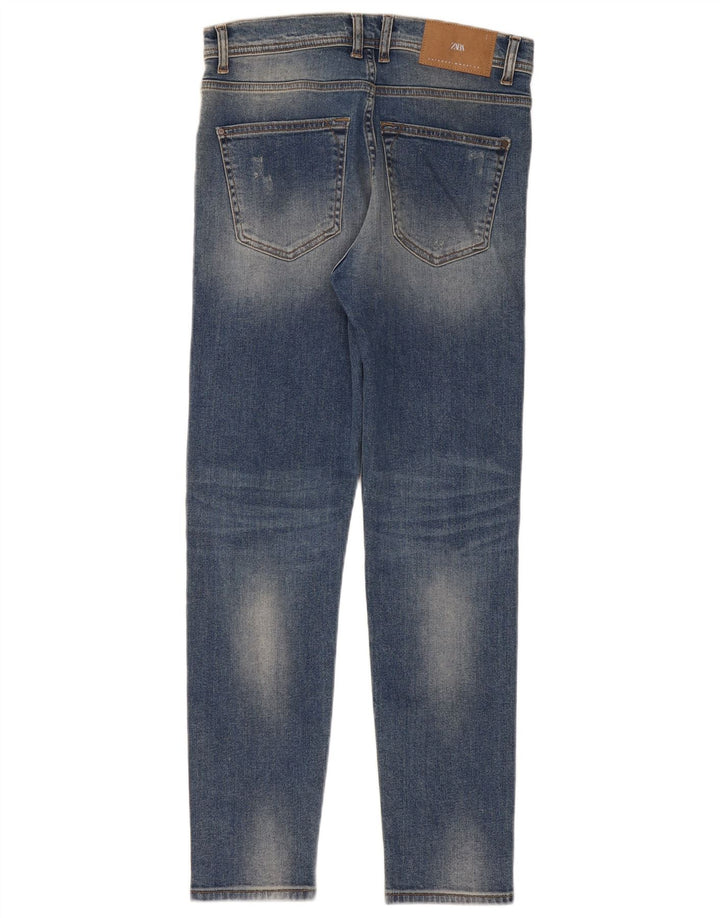 Zara Herre Distressed Slim Jeans EU 38 Small W30 L30 Blue