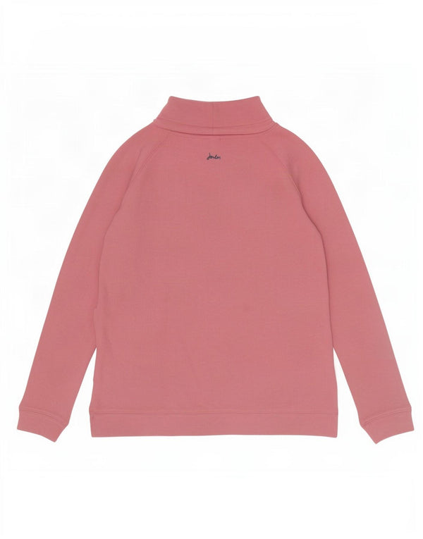 Joules Dame Rullehals Sweatshirt Jumper UK 14 Stor Pink Bomuld