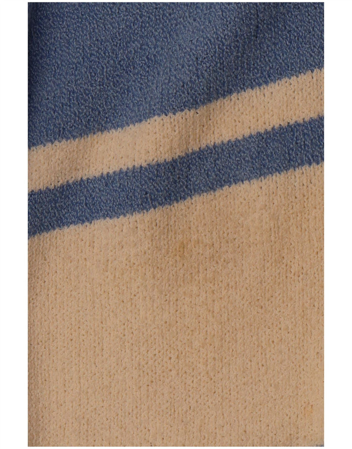 VINTAGE Herre V-hals sweater Stor blå farveblok