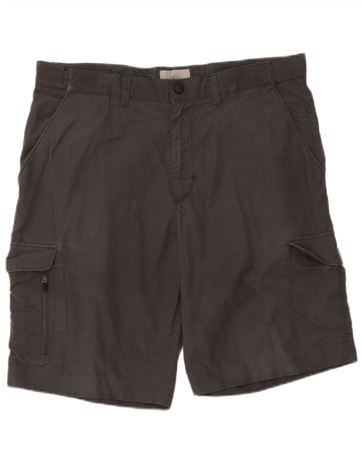 Marks & Spencer Herre Cargo Shorts W34 Large Grå Bomuld