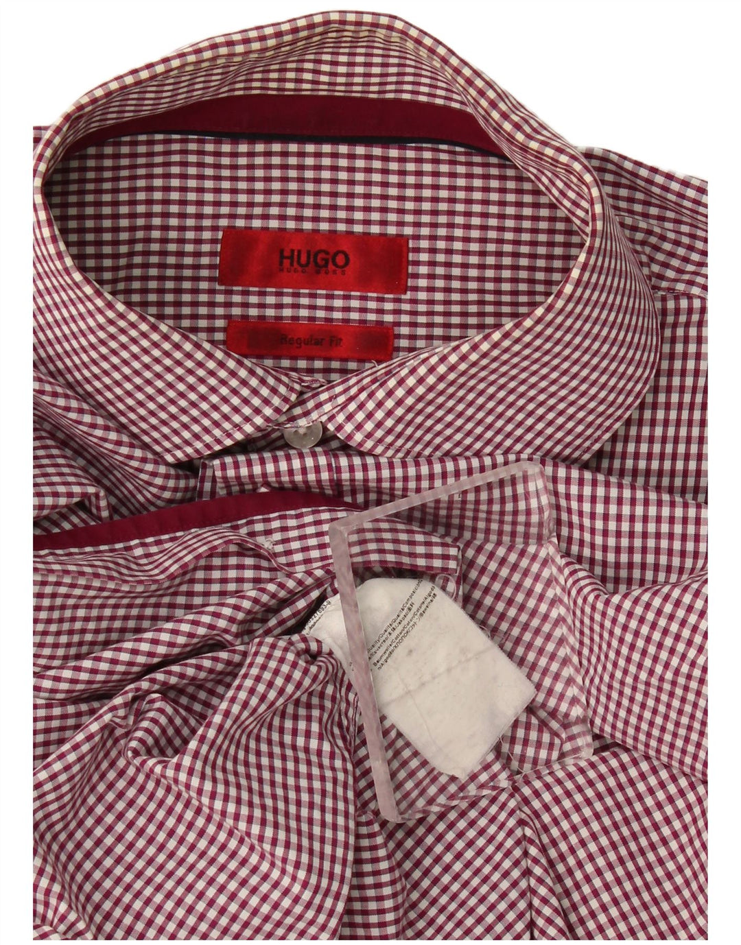 Hugo Boss Herre Regular Fit skjorte Medium Burgundy Gingham Cotton