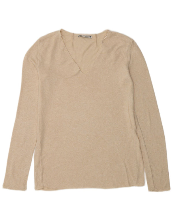 Zara Dametop Langærmet UK 10 Small Beige