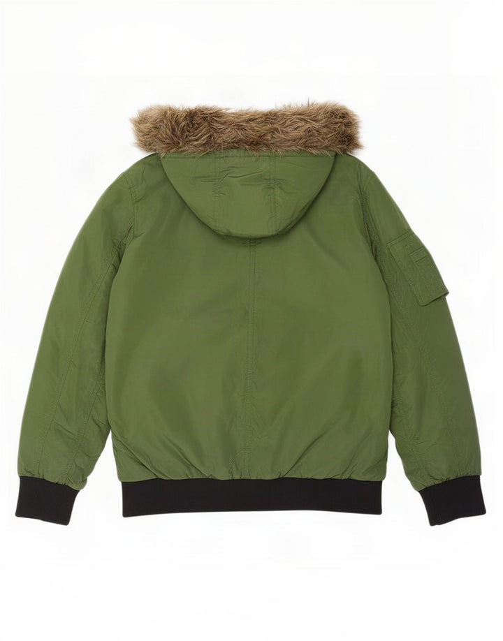 Jack & Jones Herre hættepolstret bomberjakke UK 40 Stor grøn polyester