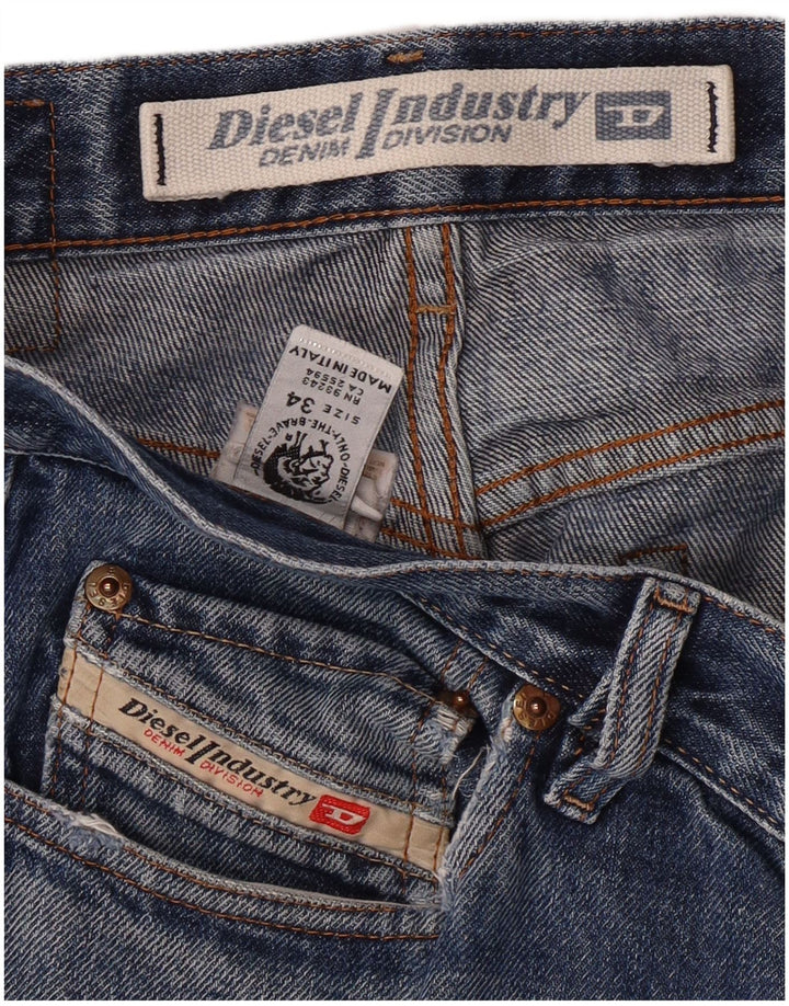 DIESEL Straight Jeans til mænd W34 L33 Blue Cotton Classic