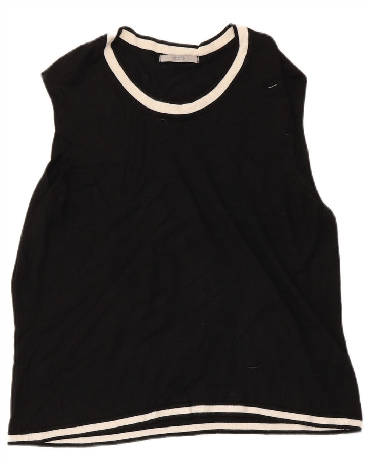 Marks & Spencer Dame Crop Vest Top UK 18 XL Sort Viscose