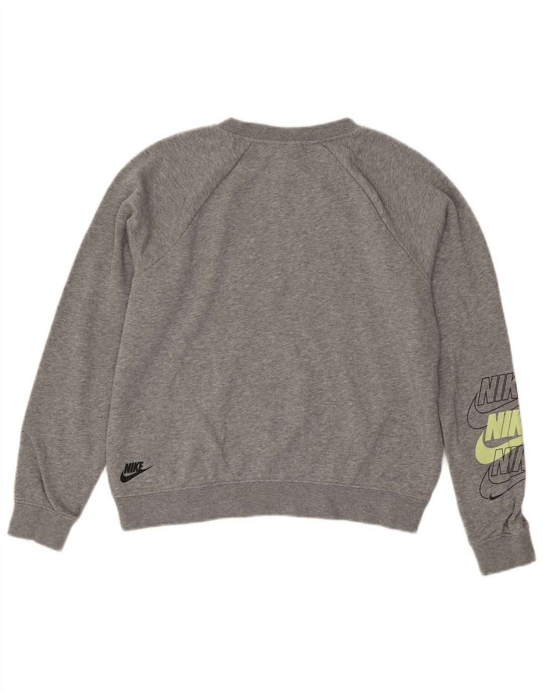 Nike Womens Oversized Crop Sweatshirt Jumper UK 10 Small Grey Flecked