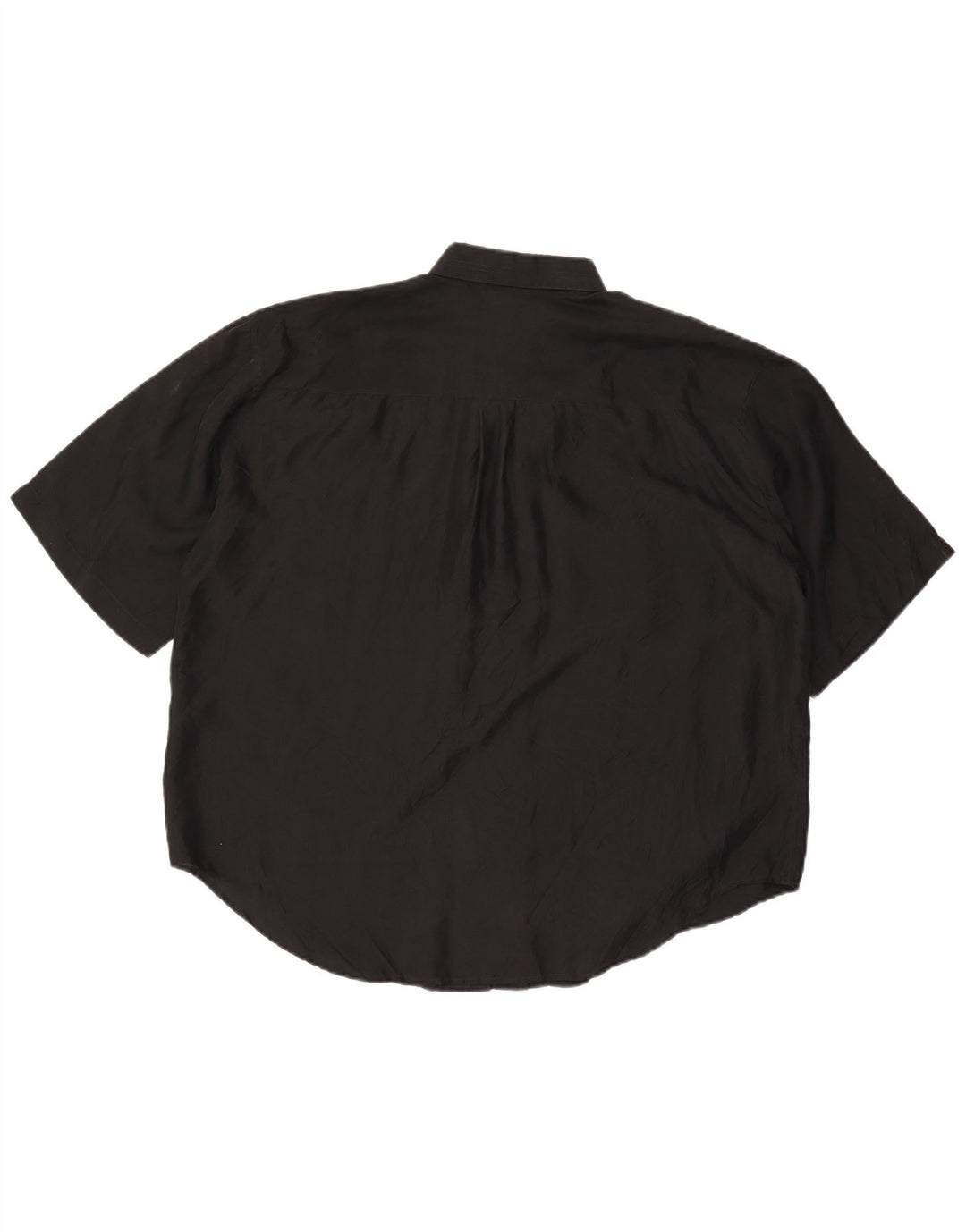 Miss Joy Dame Kortærmet Oversized Skjorte IT 46 Stor Sort Silke
