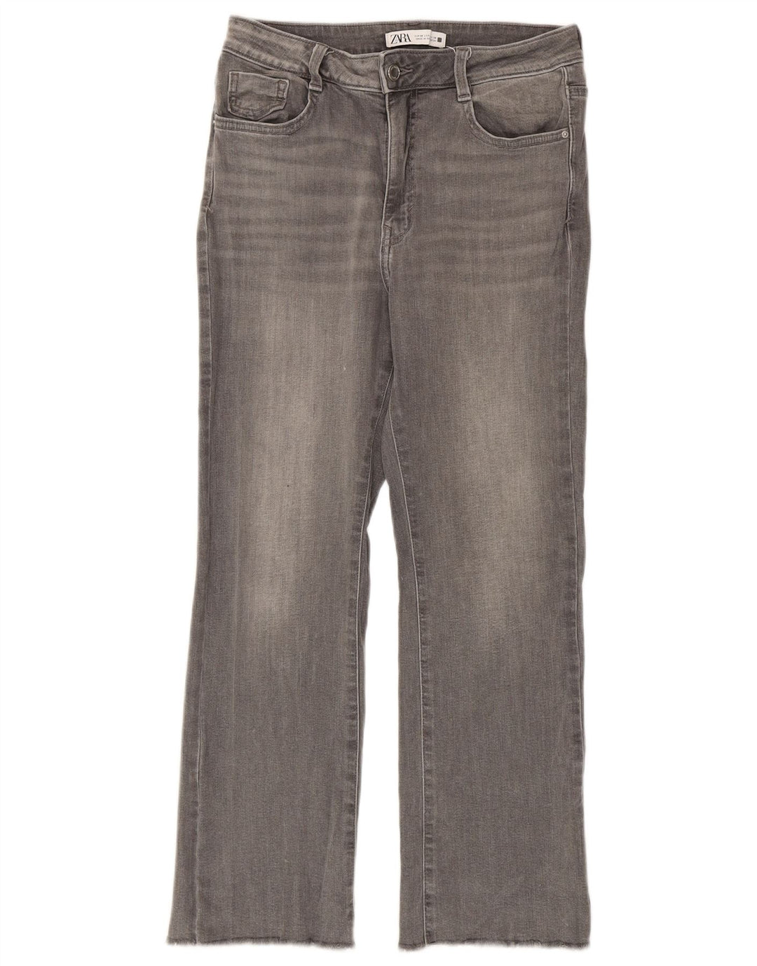 Zara Dame Straight Jeans EU 38 Small W28 L26 Grå Bomuld