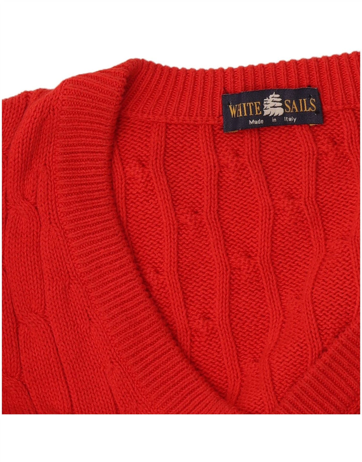 White Sails Herre V-hals sweater Stor Orange