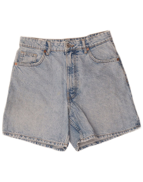 Zara Dame Denim Shorts EU 40 Medium W30 Blå Bomuld