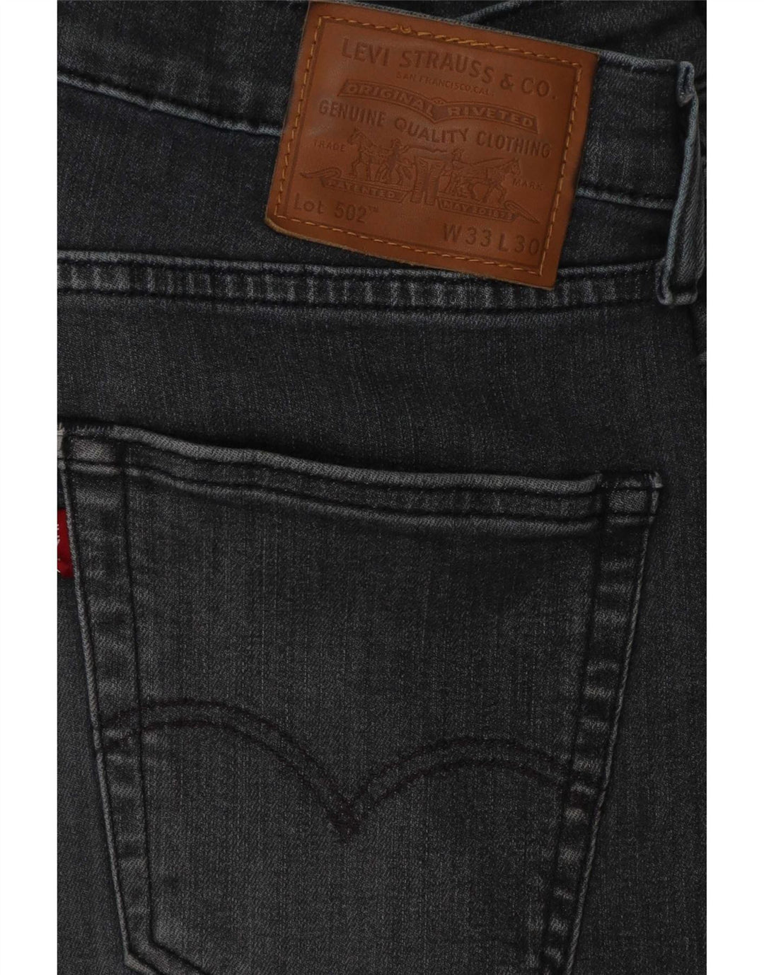 Levi's Herre 502 tilspidsede jeans W33 L30 Grå bomuld